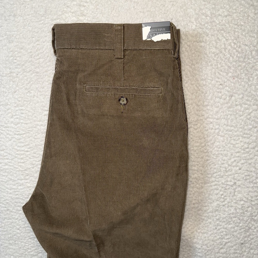 Jos A Bank Executive Collection Tailored Fit Pants 34x32 Corduroy Brown NEW